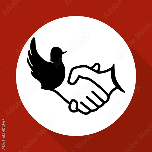 Help design. hand icon. flat illustration