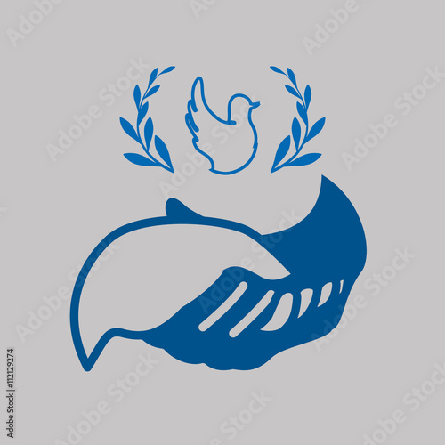 Help design. hand icon. flat illustration