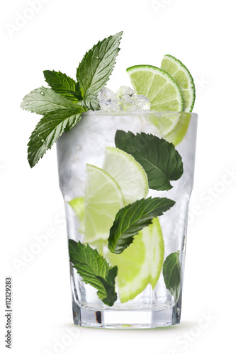 Mojito cocktail isolated, clipping paths