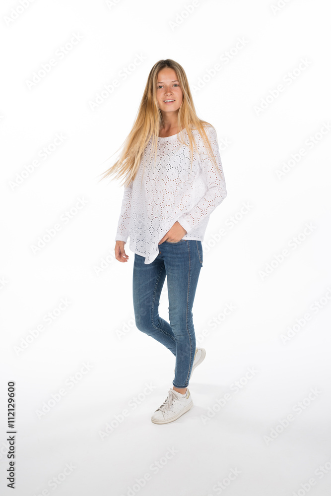 Studio Portrait of a young girl isolated Studio Portrait of a young girl isolated