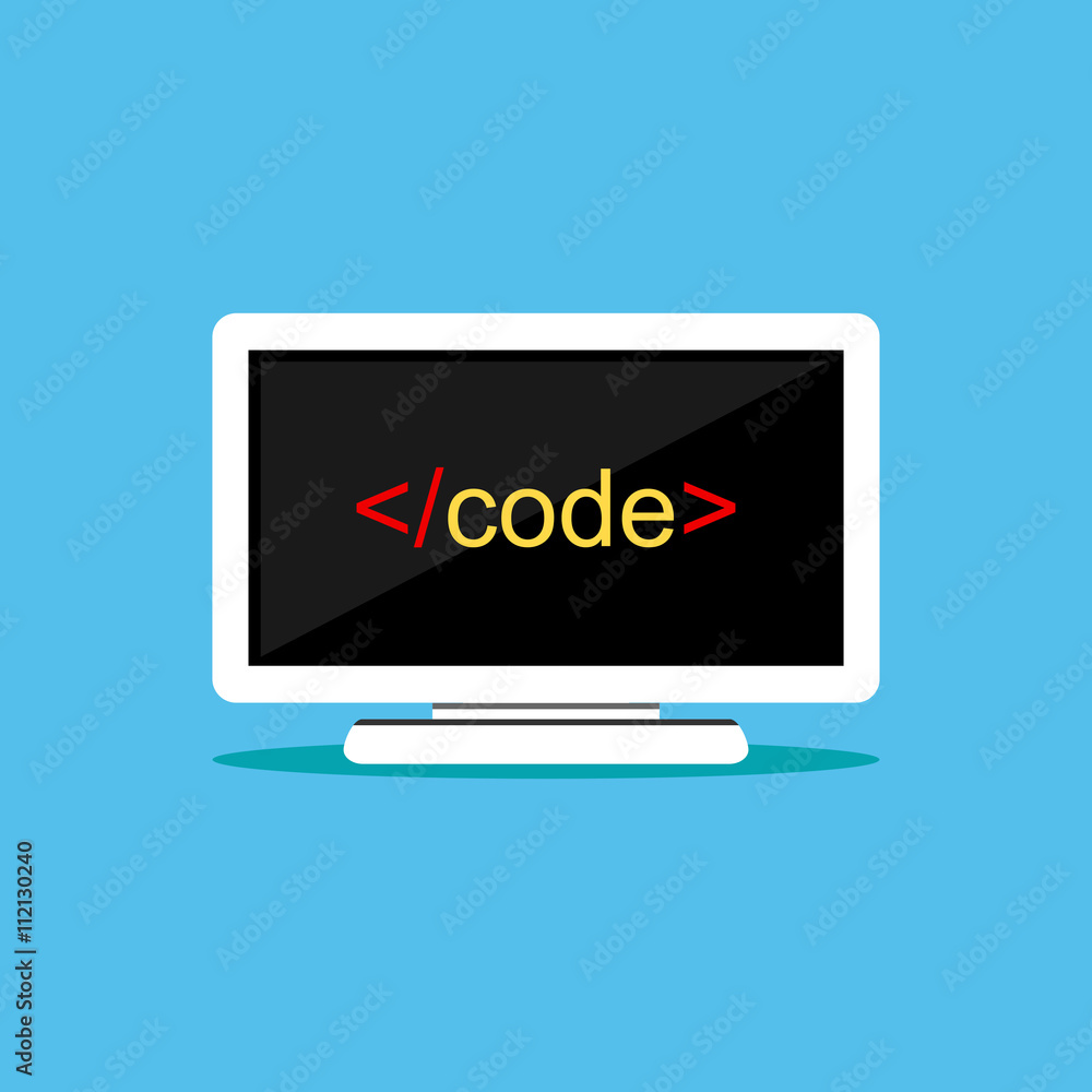 Computer code on monitor.
Computer code on monitor.