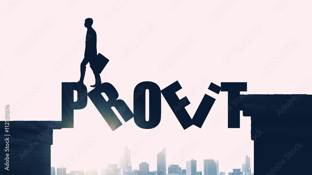 Obraz premium Businessman jumping over gap