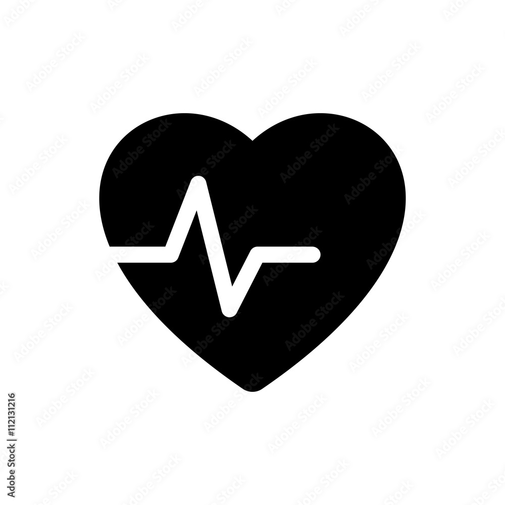 cardiology wave monitor heart icon black on white background cardiology wave monitor heart icon black on white background