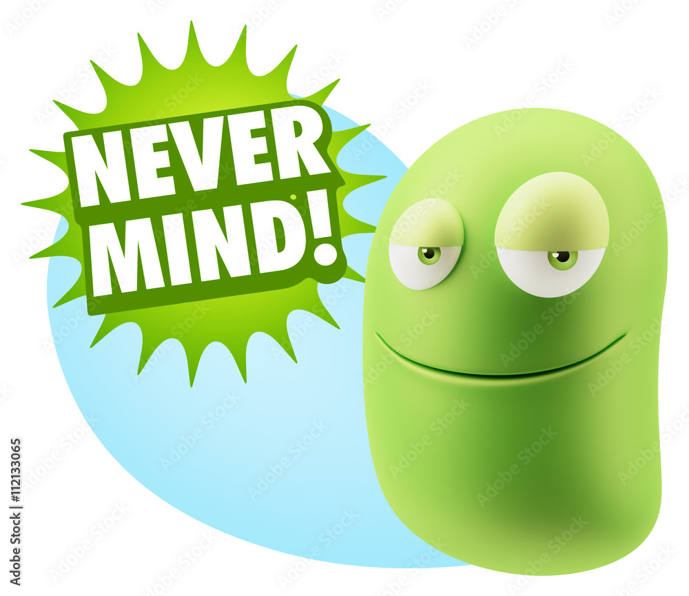 3d Rendering Smile Character Emoticon Expression saying Never Mi 3d Rendering Smile Character Emoticon Expression saying Never Mi