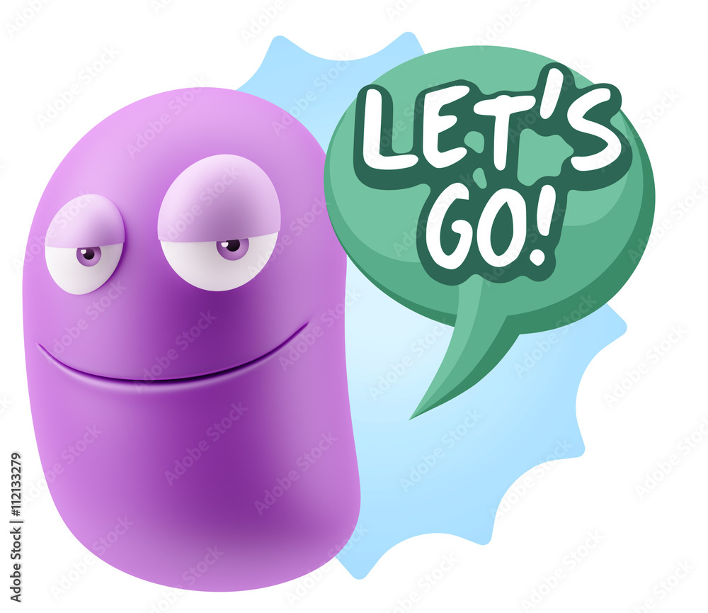 3d Rendering Smile Character Emoticon Expression saying Let'S Go 3d Rendering Smile Character Emoticon Expression saying Let'S Go