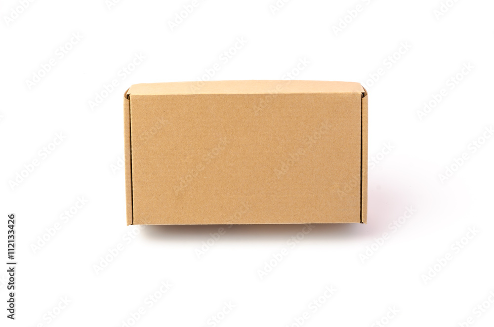 Cardboard brown box or Craft package box isolated on a white background Cardboard brown box or Craft package box isolated on a white background