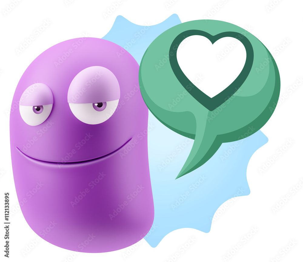 3d Rendering Smile Character Emoticon Expressing Love with a Hea 3d Rendering Smile Character Emoticon Expressing Love with a Hea