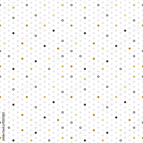 Circles, donuts seamless pattern. Gold pattern for fashion and wallpaper. Vector illustration.