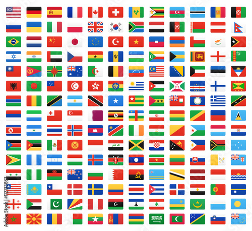 Flag of world. Vector icons