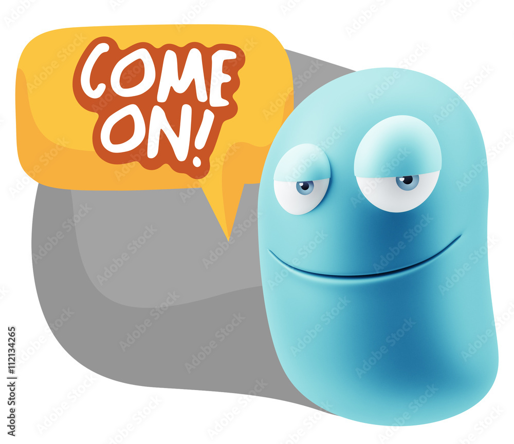 3d Illustration Laughing Character Emoji Expression saying Come 3d Illustration Laughing Character Emoji Expression saying Come