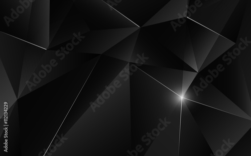 Abstract geometric triagle shape with light flare on background. Vector illustration.