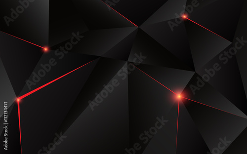 Abstract geometric triagle shape  with light flare on background. Vector illustration.