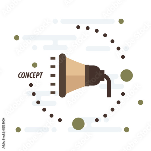 vector Megaphone concept  brown