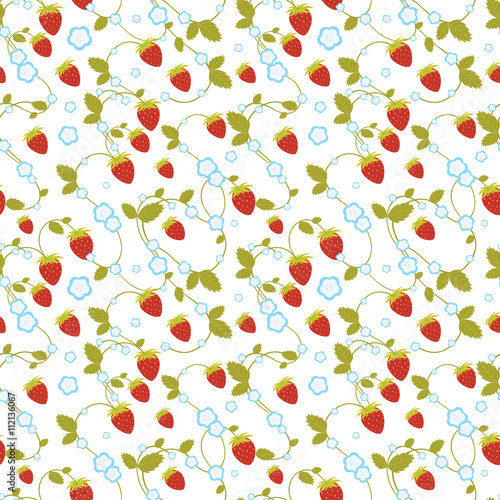 Strawberries Seamless Pattern