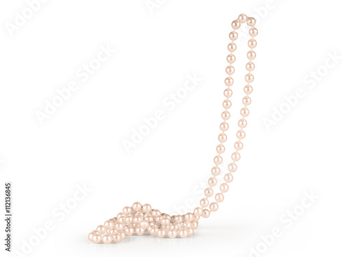 Fotografie, Obraz Pearl Necklace isolated on white
