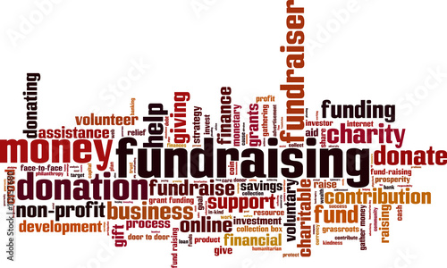 Fundraising word cloud concept. Vector illustration