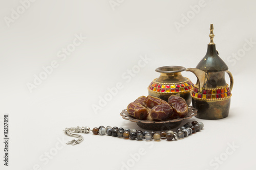 Принти на полотні Collection of Teapot, Dates and Rosary, you can use it as Greeting Card or as a