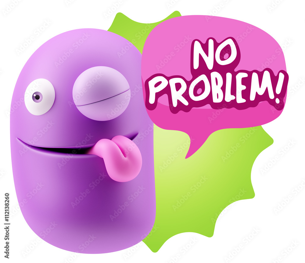 3d Rendering Smile Character Emoticon Expression saying No Probl 3d Rendering Smile Character Emoticon Expression saying No Probl