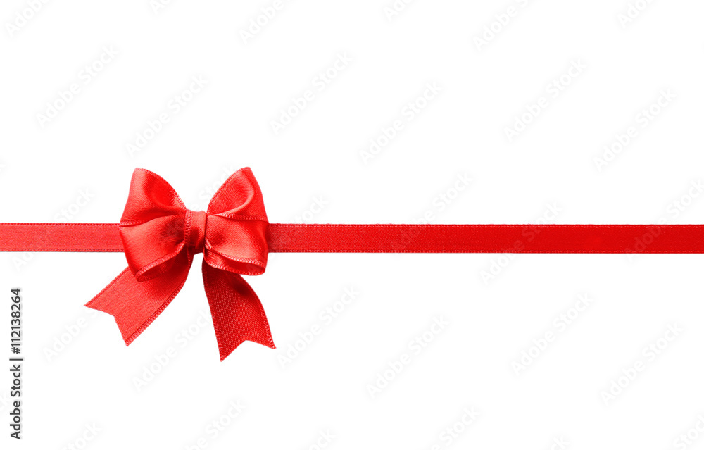 Red ribbon bow on a white background Red ribbon bow on a white background