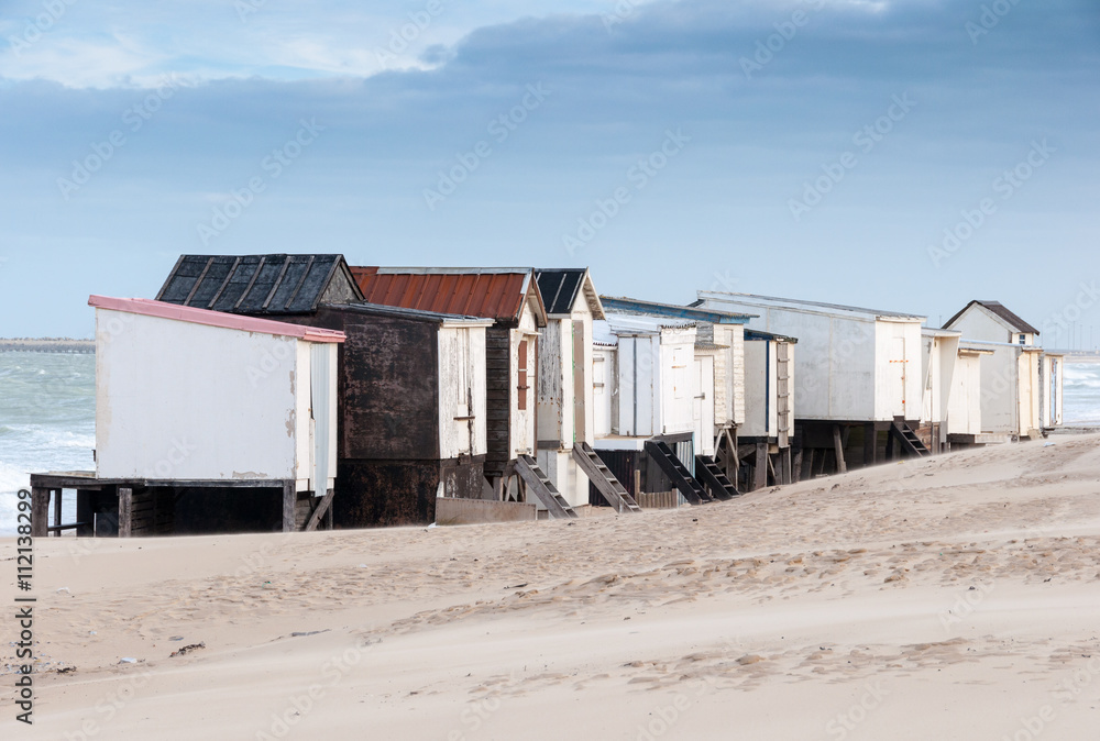 Naklejka premium Beach Huts in Calais