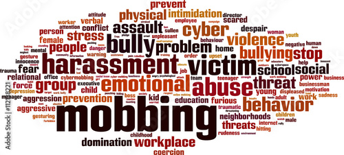 Mobbing word cloud concept. Vector illustration