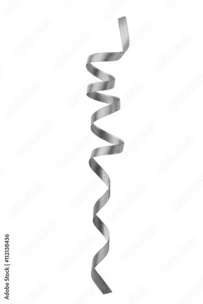 Grey ribbon on a white background Grey ribbon on a white background