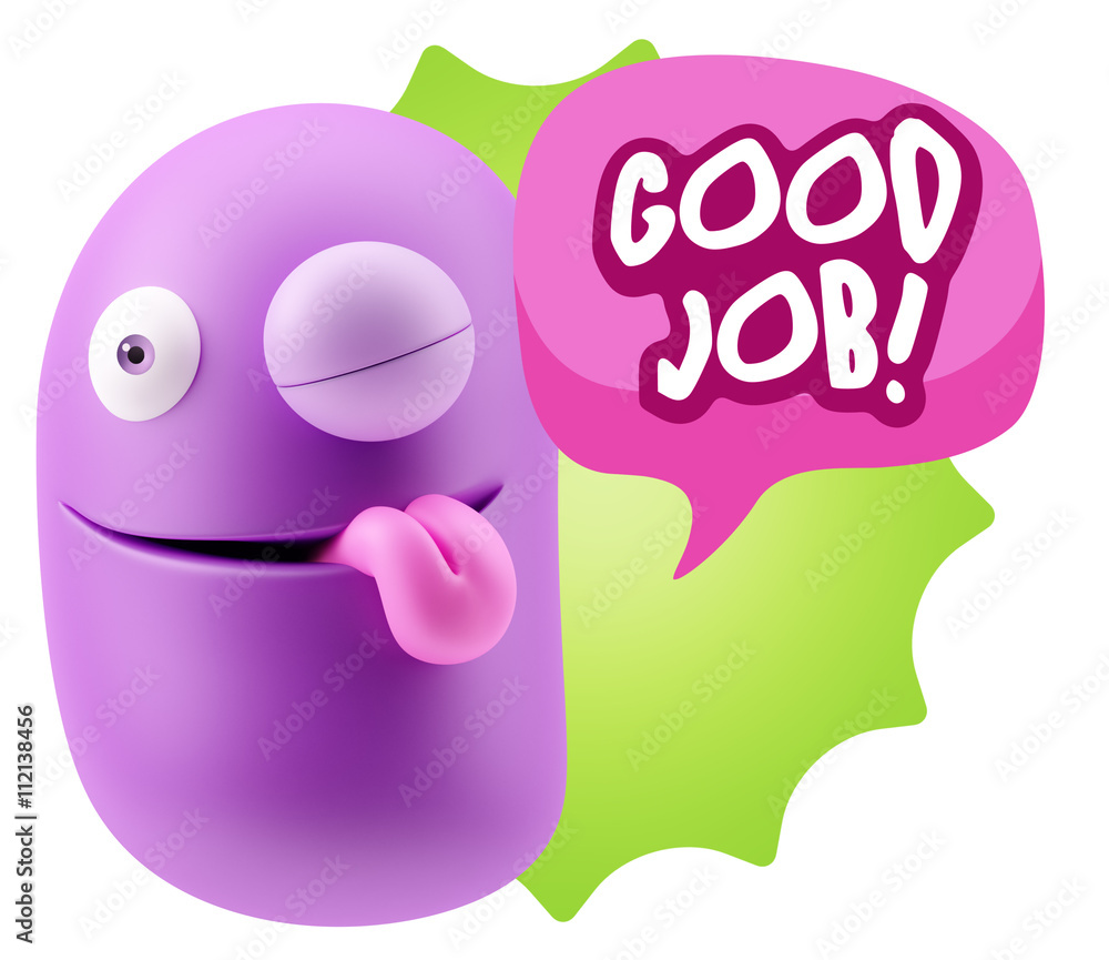 3d Rendering Smile Character Emoticon Expression saying Good Job 3d Rendering Smile Character Emoticon Expression saying Good Job