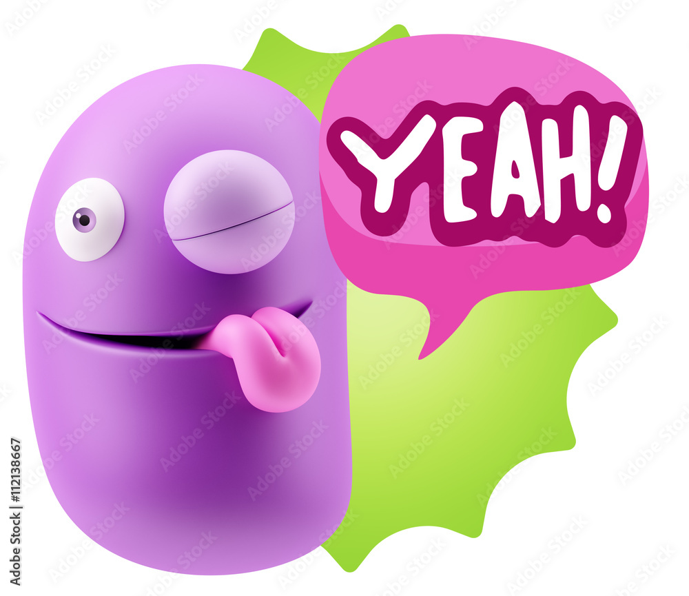 3d Illustration Laughing Character Emoji Expression saying Yeah 3d Illustration Laughing Character Emoji Expression saying Yeah
