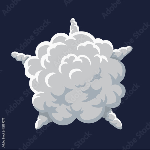 Cartoon smoke Explosion Frame. Vector
