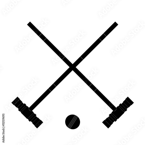 Black image the  hammers and ball. Hammers and the ball croquet