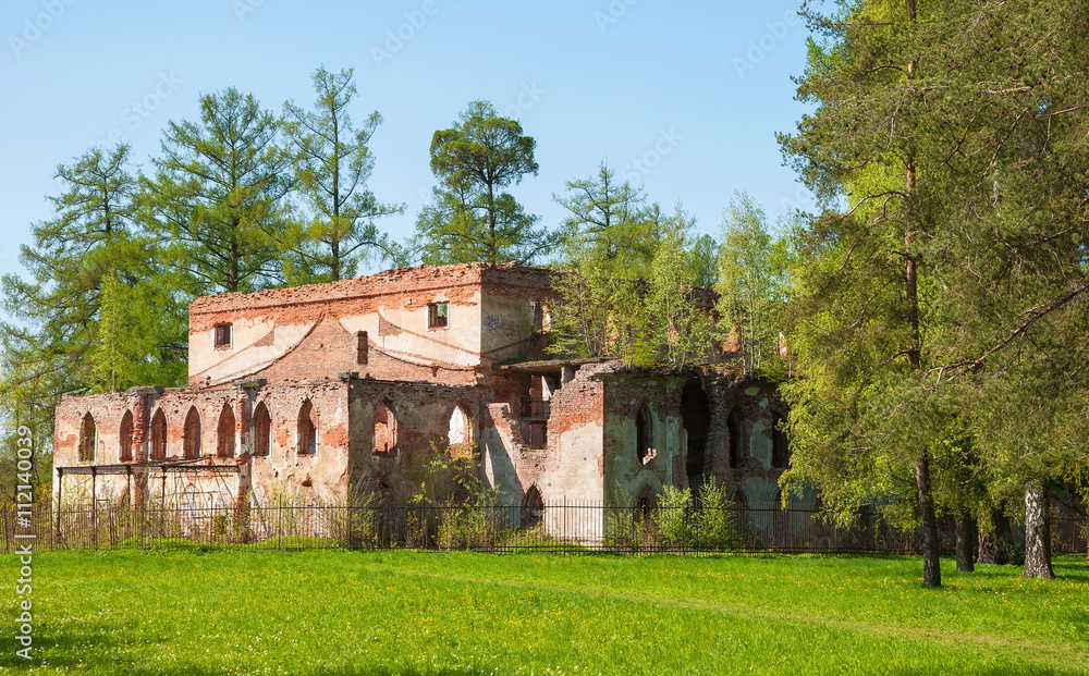 Ruins of an old building in the forest