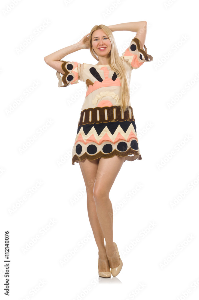 Blond hair model wearing designer clothes isolated on white Blond hair model wearing designer clothes isolated on white