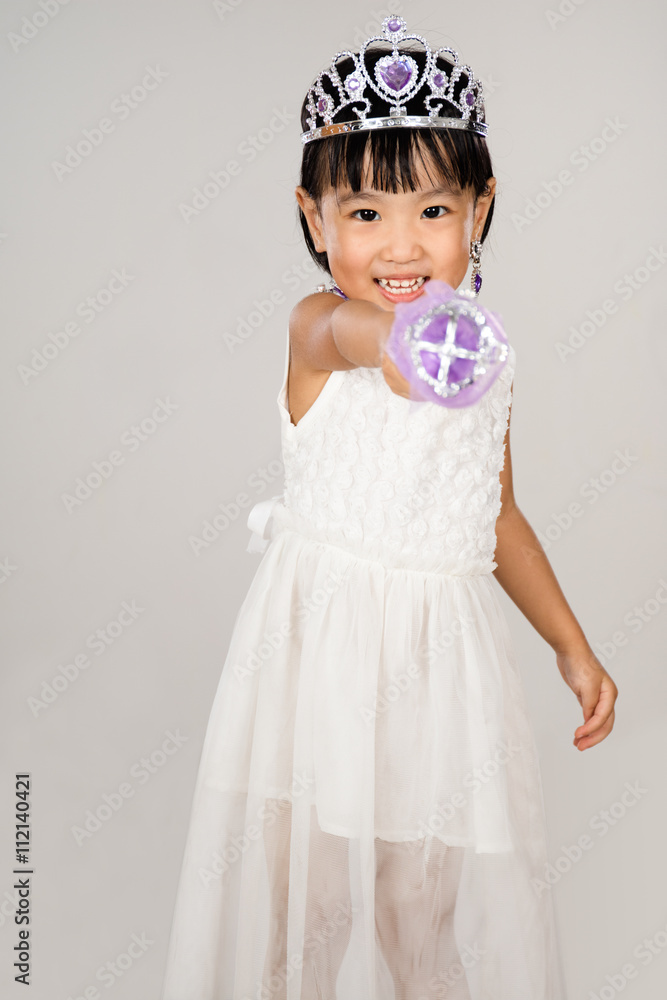 Asian Little Chinese Girl in Princess Costume Asian Little Chinese Girl in Princess Costume