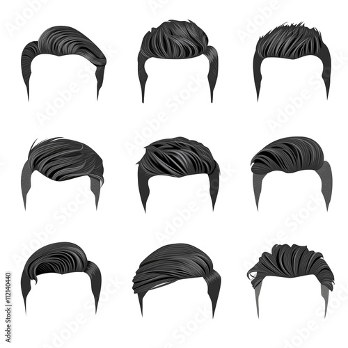 Set of Men's Hairstyles. Hipster Hair.