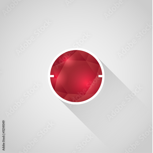 vector polygon red crystals, design element