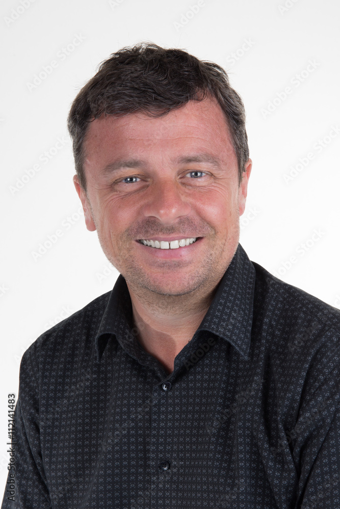 Casual man portrait smiling isolated on white background Casual man portrait smiling isolated on white background