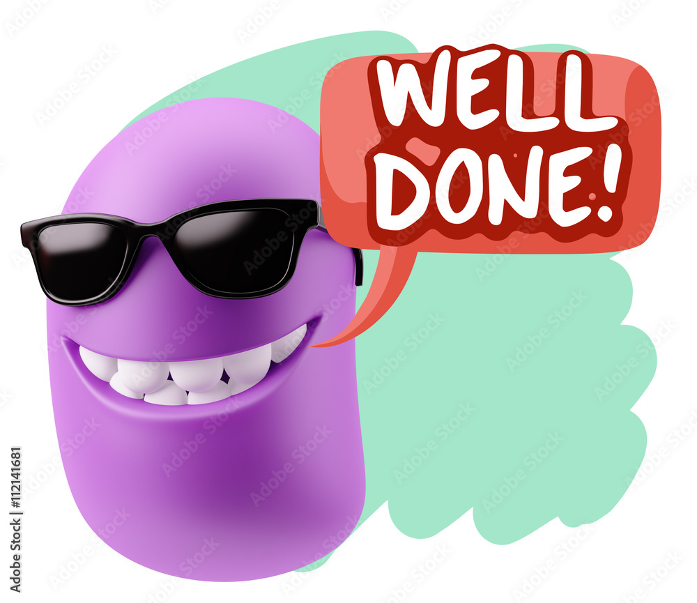 3d Rendering Smile Character Emoticon Expression saying Well Don 3d Rendering Smile Character Emoticon Expression saying Well Don