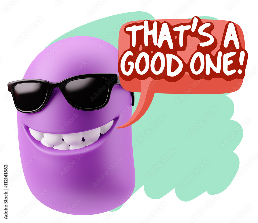 3d Illustration Laughing Character Emoji Expression saying That'