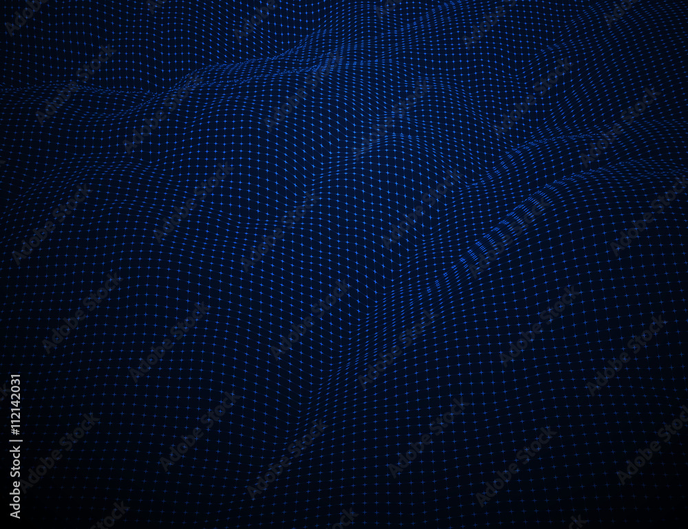 Glowing blue wireframe grid landscape. Vector techno map background. Glowing blue wireframe grid landscape. Vector techno map background.