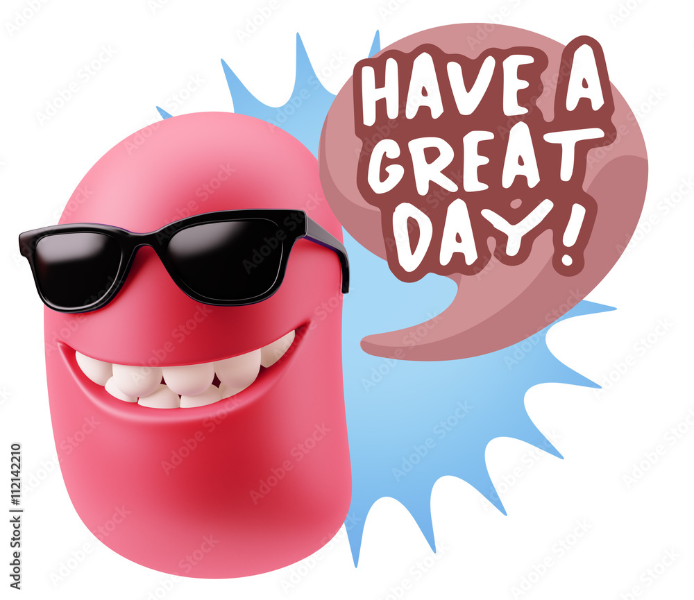 3d Rendering Smile Character Emoticon Expression saying Have A G 3d Rendering Smile Character Emoticon Expression saying Have A G