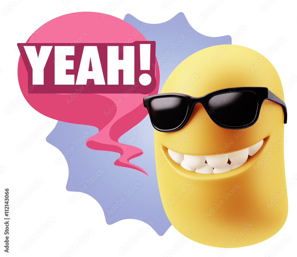 3d Illustration Laughing Character Emoji Expression saying Yeah 3d Illustration Laughing Character Emoji Expression saying Yeah