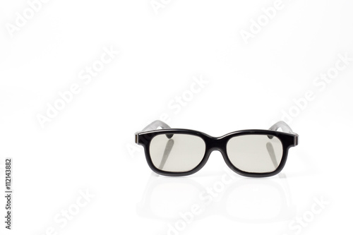 black 3d plastic glasses with plastic lens
