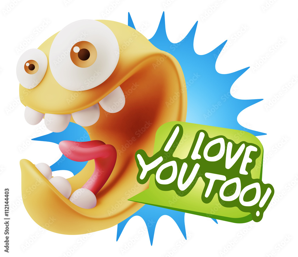 3d Illustration Laughing Character Emoji Expression saying I Lov 3d Illustration Laughing Character Emoji Expression saying I Lov