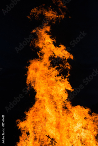 Amazing flames of fire on black background