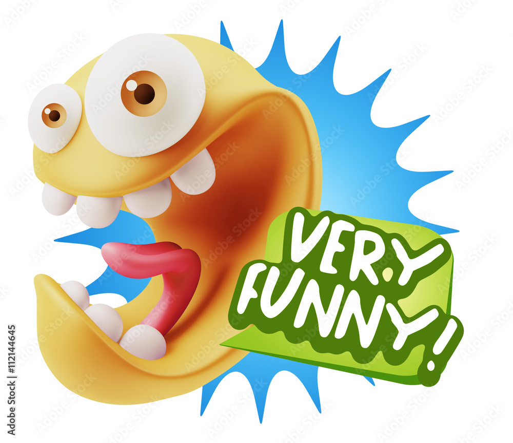 3d Rendering Smile Character Emoticon Expression saying Very Fun 3d Rendering Smile Character Emoticon Expression saying Very Fun