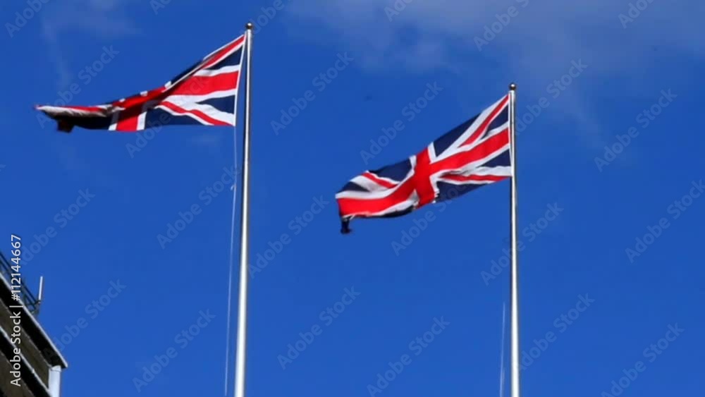 British flags waving in the wind British flags waving in the wind