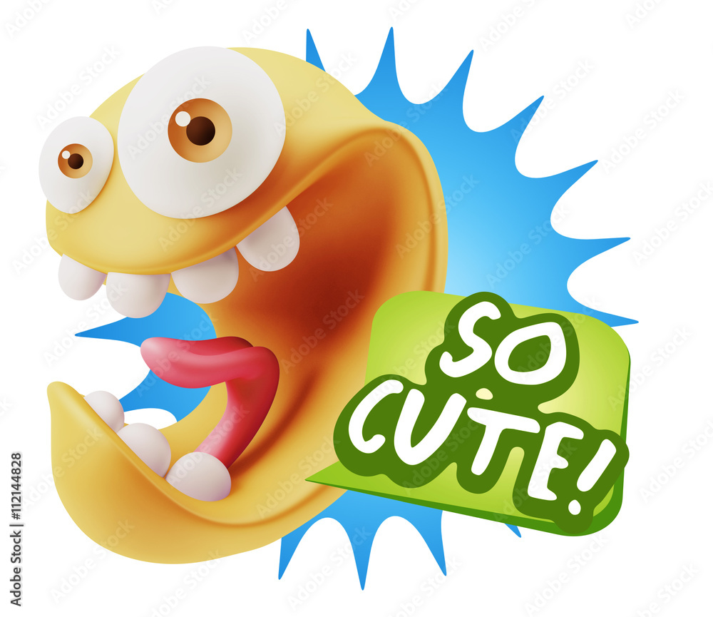 3d Illustration Laughing Character Emoji Expression saying So Cu 3d Illustration Laughing Character Emoji Expression saying So Cu