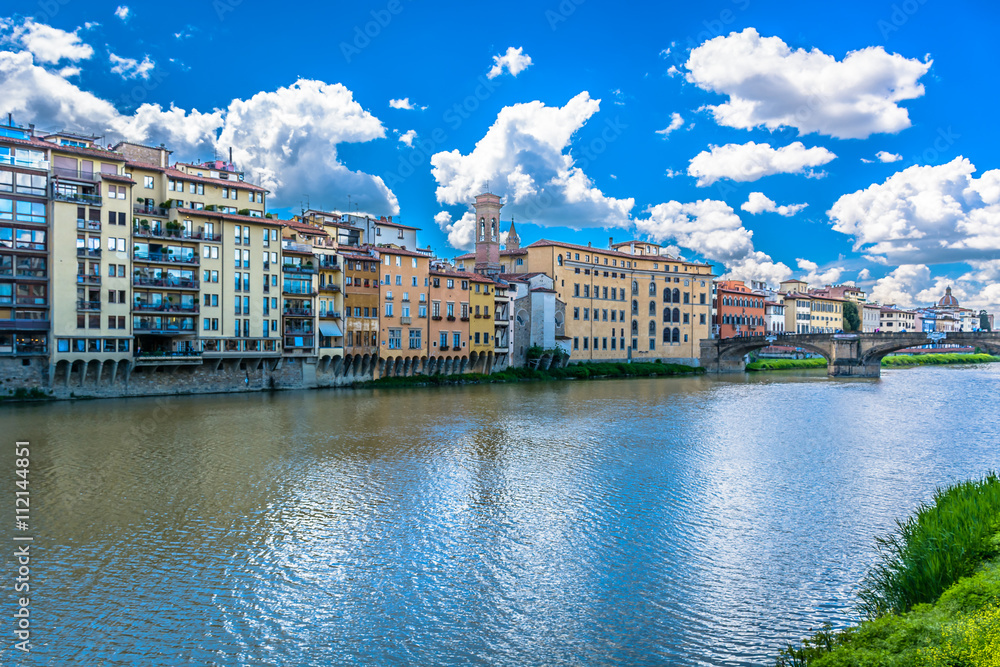 Naklejka premium Italy Florence cityscape. / Marble cityscape of town Florence, spring time, Europe.