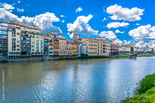 Italy Florence cityscape. / Marble cityscape of town Florence, spring time, Europe.