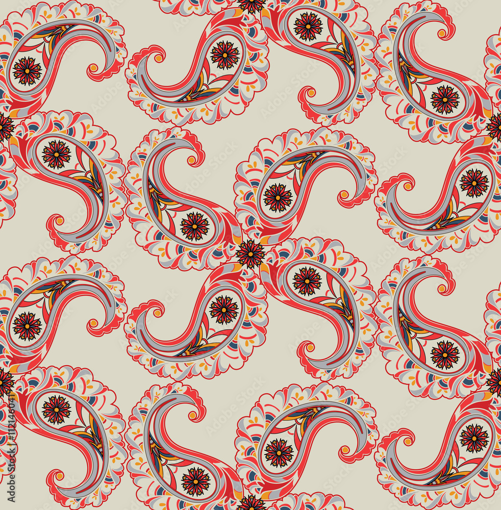 Abstract floral seamless pattern Flourish oriental ornament Geometric flower background Abstract floral seamless pattern Flourish oriental ornament Geometric flower background